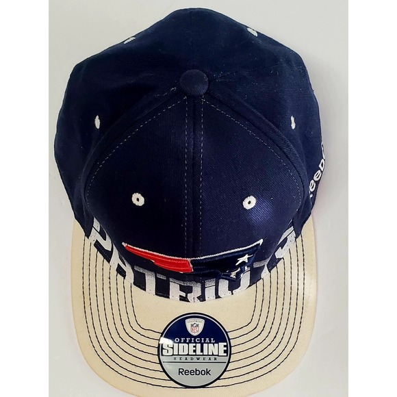 Reebok NFL New England Patriots Baseball Cap NWT Navy/Cream/Red/White Paneled - Picture 2 of 12